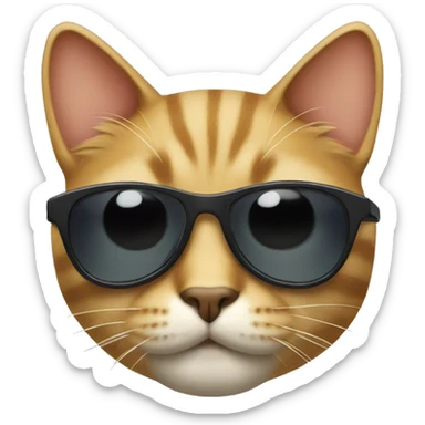 Cat with sunglasses sticker
