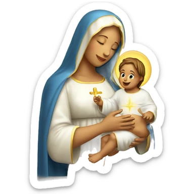 holy Mary with baby Jesus sticker