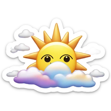 Lisa frank glitter sun and clouds sticker