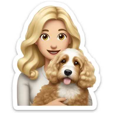 pretty blonde lady with her bernedoodle sticker