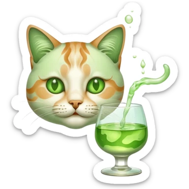 cat drinking absinth sticker