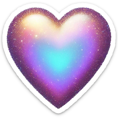 Iridescent heart with sparkle sticker