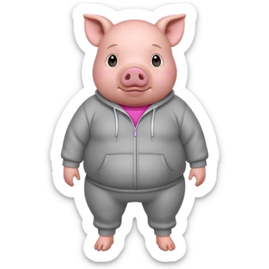 fat pig wearing sweat sticker