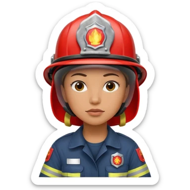 women Firefighter wearing helmets sticker