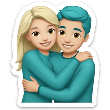 teal love hug sticker