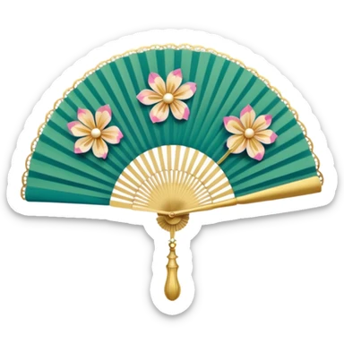 Fan: An open, handheld fan, often associated with opera or classic theatre sticker