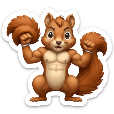 Squirrel with big muscles  sticker