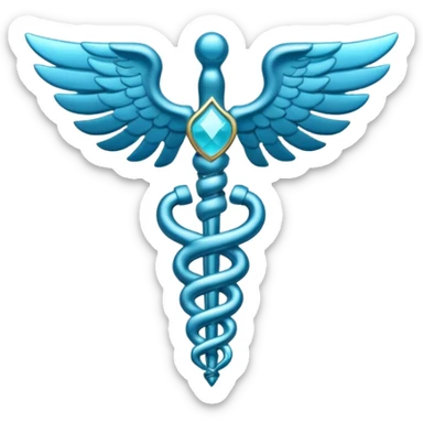 blue medical start of life (caduceus) symbol sticker