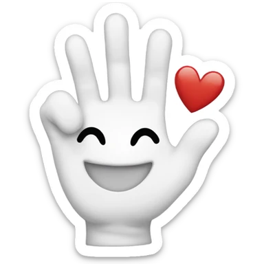 Happy with heart hand  sticker