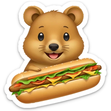 quokka eating bahn mi sticker