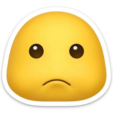 Yellow emoji adorable pouty face sticker
