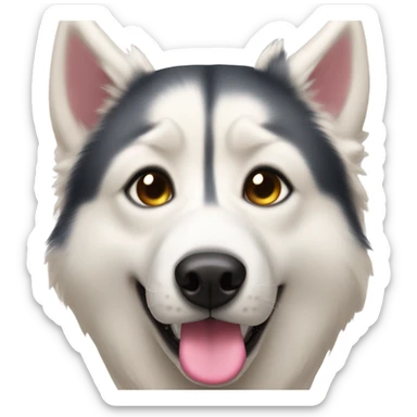 Blonde husky amber eyes nose pink with tongue out  sticker