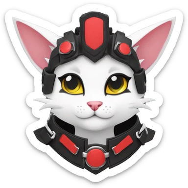 Anthro cool cute edgy elegant pretty black punk techwear red fantasy nargacuga-bat-cat-Fakemon collar harness warrior full body sticker