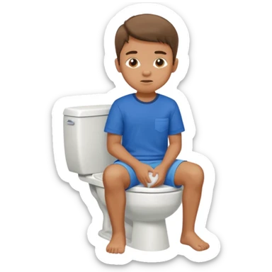menino sentado no vaso sanitário sticker