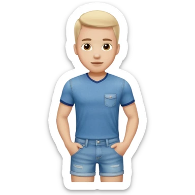 handsome athlete male denim shorts sticker