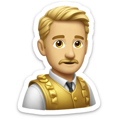 zlaté tema stredoveko token s napisem  sticker