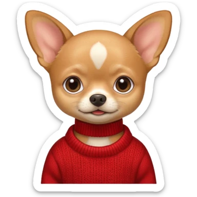 Tan chihuahua wearing a sweater sticker