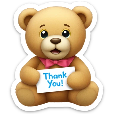 Teddy Bear saying “Thank You!” sticker