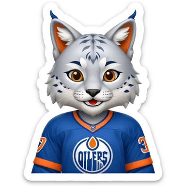 Mascot Lynx Edmonton Oilers sticker