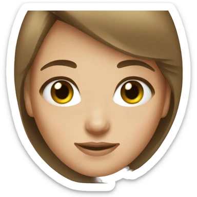 Girl green eyes short brown hair sticker