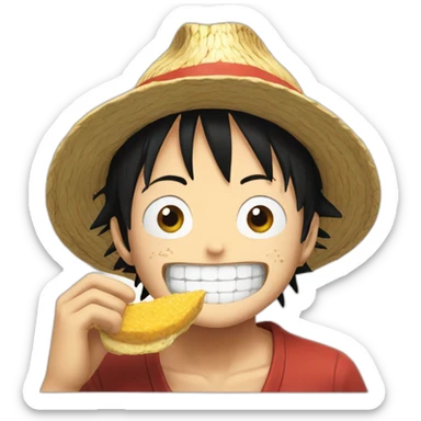 luffy eating meet sticker