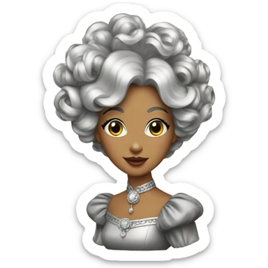 Regal lady vintage with black and silver hair sticker