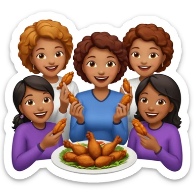 Black women eating wings sticker