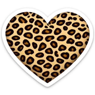 Leopard print heart sticker