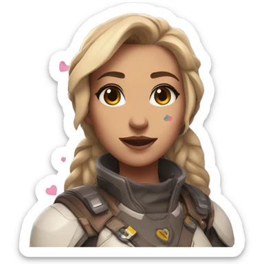Juno from overwatch with hearts in her eyes sticker
