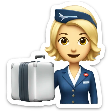 FLIGHT ATTENDANT WITH A LUGGAGE sticker