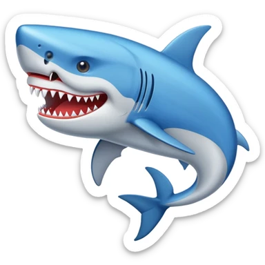 Un tiburón con zapatillas azules sticker