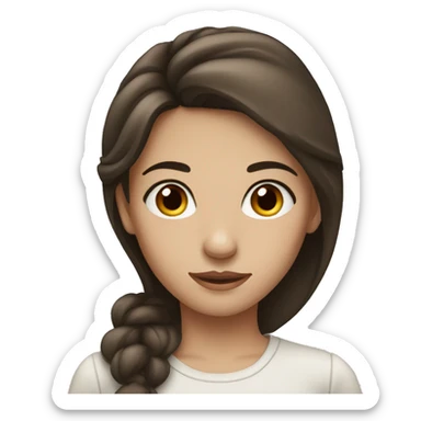 Girl with dark brown eye and brown hair  sticker