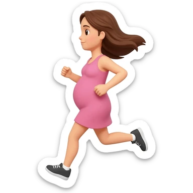 pregnant women runinng sticker