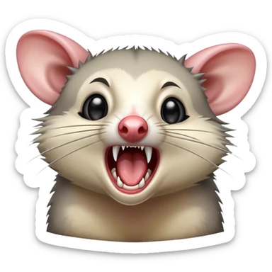 opossum screaming sticker