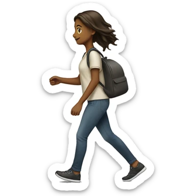 Girl Walking right  sticker