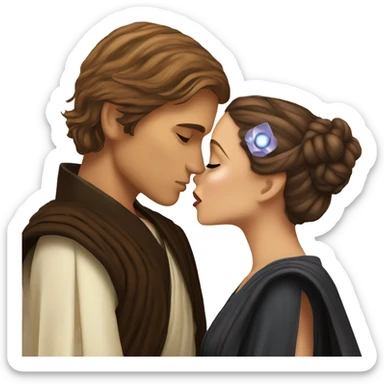 Anakin kissing Padme sticker