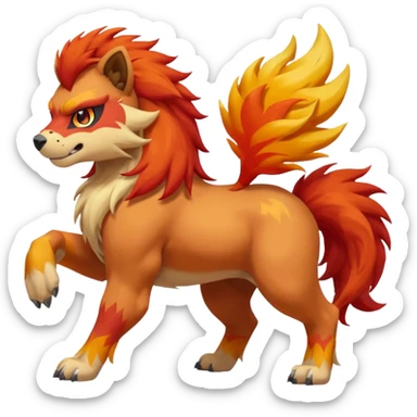 Growlithe-Aracanine-Ponyta-Entei-fusion (full body) sticker