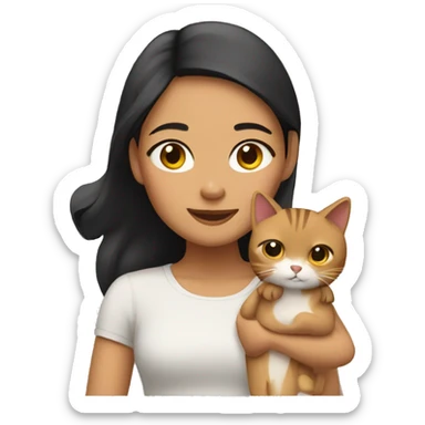filipino girl with two cats sticker
