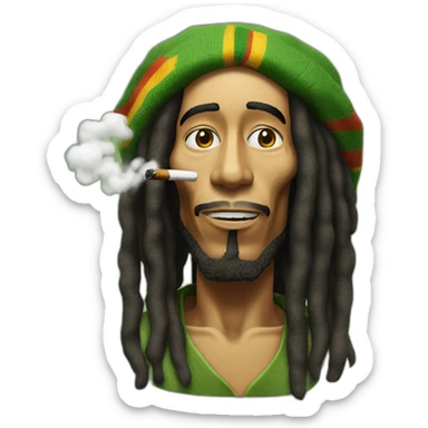 bob marley smoking sticker