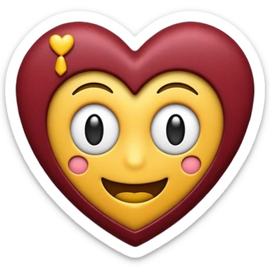 Um emoji de coração cor bordo, tipo esse 🤍 so que na cor bordo sticker
