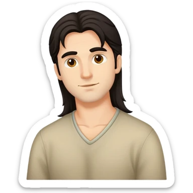Northern italian guy with long hair sticker