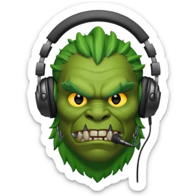 ork with headphones sticker