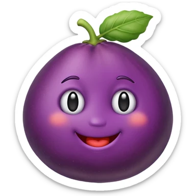 eggplant emoji halfway inserted into the peach emoji sticker