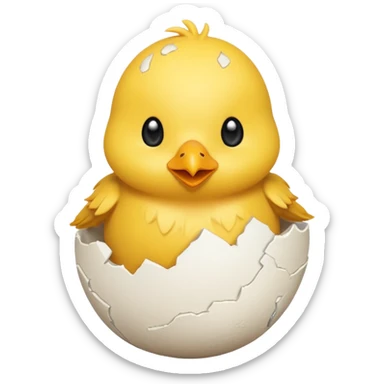 cartoon chick sitting inside a eggshell sticker
