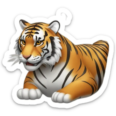 tiger vibing with music sticker