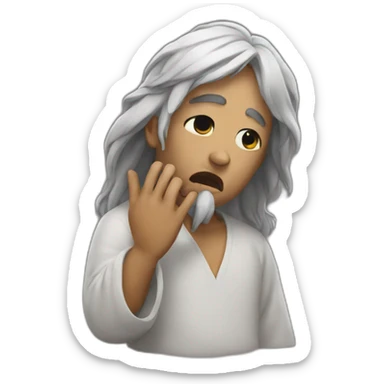 crying emoji who prays to the gods sticker