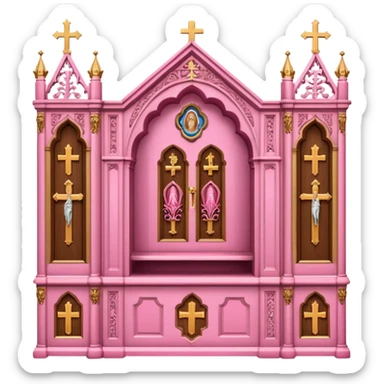 make a catholic confessional with very girly pink tones. sticker