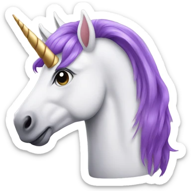 Unicorn with purple hair sticker