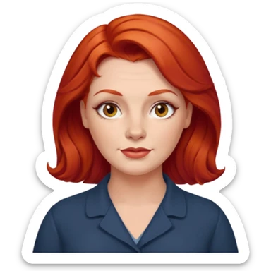 Heavy set mid 50's red hair women sticker