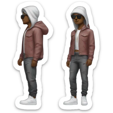 Pop smoke wearing big outfits  sticker